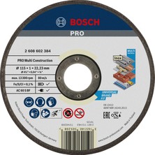 Vintessy Bosch - 115*1, 0 mm Çoklu Malzemelerde Kullanım Için Düz Kesme Diski (Taş)
