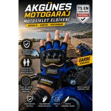 Akgüneş Motogaraj Motosiklet Eldiveni Parmaksız Unisex Darbe ve Sürtünme Korumalı Avuç Içi Korumalı