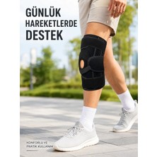 Grandor Sporcu Patella Dizliği Esnek Ligamentli Silikon Pedli Menisküs Diz Destek Bandajı