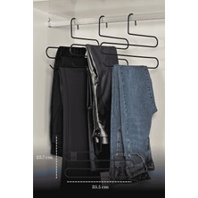 Edora Home 10'lu Mat Siyah 3 Katlı Pantolon Askılığı Dolap İçi Elbise Şal Eşarp Askılık Paslanmaz Metal
