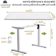Die Grup Ayarlanabilir Ergonomik Bilgisayar Masası, Beyaz