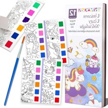 Die Grup Renk Paletli Sulu Boya Aktivite Seti (12 Sayfa Boyama Kitabı)