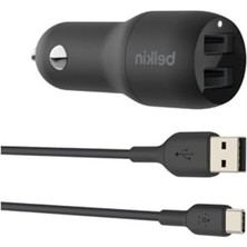 Die Grup 24 W Çift USB Araç Şarj Cihazı, Hızlı Şarj ve Usb-C Kablosu ile Pratik Kullanım