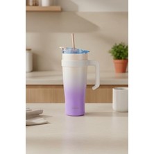 Die Grup Pembe Pipetli Termos Bardak, 1000ML Kapasite ile Soğuk Içecekler Için