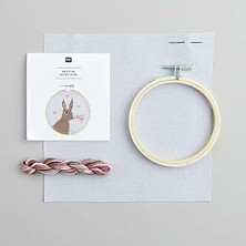 Vintessy Stickpackung Gezählter Kreuzstich, Romantischer Hase, Ø10CM