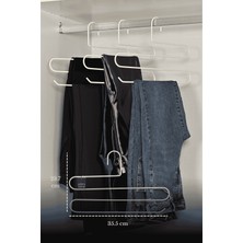 Edora Home 10'lu Bej 3 Katlı Pantolon Askılığı Dolap İçi Elbise Şal Eşarp Askılık Paslanmaz Metal