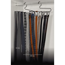 Edora Home 10'lu Mat Siyah Zigzag Askı Pantolon Şal Eşarp Kemer Askılığı Dolap İçi Organizer