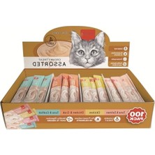 Die Grup Karışık 4 Lezzetli 100'LÜ Krema Kedi Ödülü 100 * 14 gr