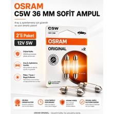 Osram C5W 36MM Sofit Ampul 12V 5W 2'li Paket Tavan Plaka Bagaj Aydınlatma