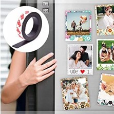 Die Grup Yapışkanlı Şerit Mıknatıs, 2cm x 1 Metre Güçlü Rulo ile Kolay Kullanım