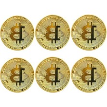 Die Grup Bitcoin Madeni Hatıra Parası, Btc Altın Rengi Hediye Sikke Para, Kutulu Koleksiyon Parası (6 Adet)