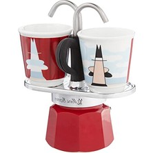 Die Grup Ocak Üstü Espresso Pişirici ve 2 Fincan Seti, Mini Boy