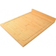 Go İthalat Bambu Tezgah Üstü Kenar Destekli Büyük Boy Hamur Açma Kesme Tahtası 25x35 cm.