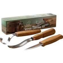 Beaver Craft Beavercraft S14 Kaşık Oyma Bıçağı ve Iskarpela Seti, 3 Parça
