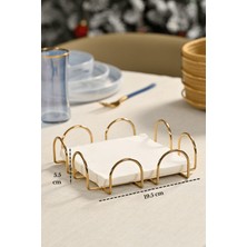 Edora Home Parlak Altın 18 Cm Peçetelik Büyük Boy Peçete Standı Kafe Restoran Otel Paslanmaz Metal