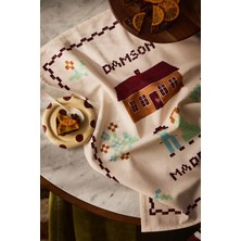 Anthropologie Damson Madder El Boyaması Desenli Pamuklu Mutfak Havlusu 2’li