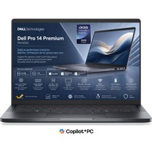 Dell Pro 14 Premium PA14250 Core Ultra 7 266V Vpro 32GB 512GB SSD 14" Fhd+ Windows 11 Home Taşınabilir Bilgisayar