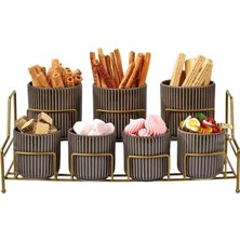 Edora Home Mat Gold 7 Bölmeli Kapaklı Düzenleyici Tezgah Üstü Mutfak Organizer Paslanmaz Metal