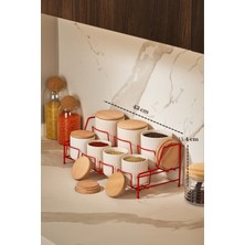 Edora Home Kırmızı 7 Bölmeli Makyaj Organizer Kozmetik Düzenleyici Tezgah Üstü Organizer Paslanmaz Metal