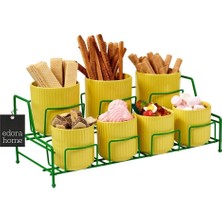 Edora Home Yeşil 7 Bölmeli Kapaklı Düzenleyici Tezgah Üstü Mutfak Organizer Paslanmaz Metal