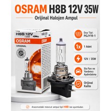 Osram H8B 12V 35W Halojen Ampul PGJY19-1 Orijinal Kalite Sis Farı Ampulüs Ampulü Ürün Açıklaması