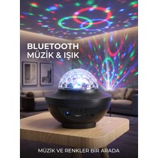 Enco Store Bluetooth Hoparlörlü Rgb Disko Işığı Müzikli Parti Lambası USB Tf Kart Destekli