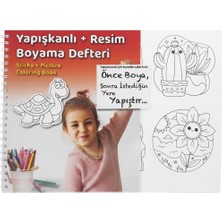 İleri Grup Yapışkanlı Sticker’lı Boyama Kitabı / Boya ve Istediğin Yere Yapıştır - Pembe