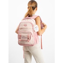 Baginn Ventis Unisex Okul Çantası Lise Ortaokul Maskotlu Sırt Çantası 43*30 cm Çok Cepli Vnt5-H