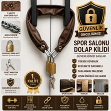 Kahverengi Deri Kılıflı Zincirli Dolap Kilidi – Yurt Okul Spor Salonu Güvenlik Asma Kilidi 2 Anahtarlı