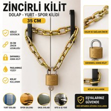 35 cm Zincirli Dolap Kilidi Asma Kilitli Yurt Okul Spor Salonu Soyunma Dolabı Kilidi