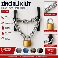 Zincirli Kilit 25 Lik Siyah Asma Kilit Özellikli Yurt-Spor Dolap