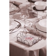 Edora Home Mat Gümüş 18 Cm Peçetelik Büyük Boy Peçete Standı Kafe Restoran Otel Paslanmaz Metal