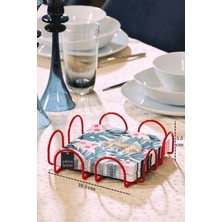 Edora Home Kırmızı 18 Cm Peçetelik Büyük Boy Peçete Standı Kafe Restoran Otel Paslanmaz Metal