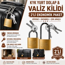 Dolap, Kapı, Kepenk, Valiz ve Bavul Güvenlik Kilidi Kısa Tip ve Uzun Pimli Sarı Asma Kilit