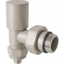 Termovan Radyatör Vanası 1/2'' Latte Köşe Pex ( 16*2mm Boru Bağl. Rakorlu)