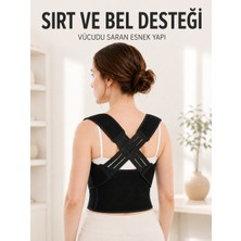 AyrStore Dik Duruş Korsesi Ayarlanabilir Lastikli Sırt ve Bel Destekli Postür Korsesi