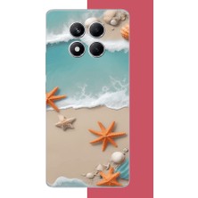 Aksesuarist Redmi Note 14 Pro Plus Uyumlu Turuncu Deniz Yıldızı Baskılı Silikon Kılıf
