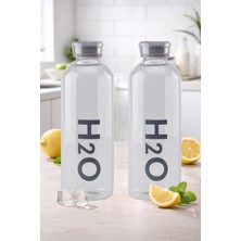 H2O Borosilikat Cam Matara Suluk 1 Litre x 2 Adet