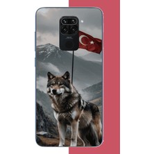 Aksesuarist Redmi Note 9 Uyumlu Ulu Kurt Baskılı Silikon Kılıf