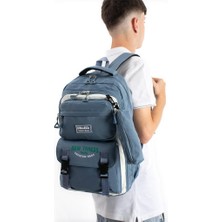 Baginn Ventis Unisex Kalemlikli Okul Çantası Lise Ortaokul 2'li Set Sırt Çantası 43*30 cm Çok Cepli Vnt7-A