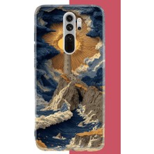 Aksesuarist Redmi Note 8 Pro Uyumlu Mavi Bulutlu Deniz Feneri Baskılı Silikon Kılıf