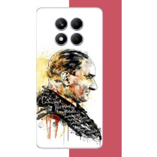 Aksesuarist Redmi Note 14 Pro Plus Uyumlu Sulu Boya Atatürk Baskılı Silikon Kılıf