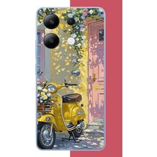 Aksesuarist Redmi Note 13 4g Uyumlu Sarı Mobilet Baskılı Silikon Kılıf