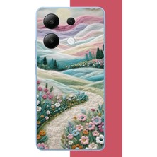 Aksesuarist Redmi Note 13 4g Uyumlu Çiçekli Plato Baskılı Silikon Kılıf