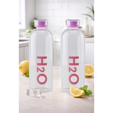 H2O Borosilikat Cam Matara Suluk 1 Litre x 2 Adet
