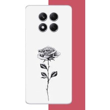 Aksesuarist Redmi Note 14 Pro Plus Uyumlu Siyah Gül Baskılı Silikon Kılıf