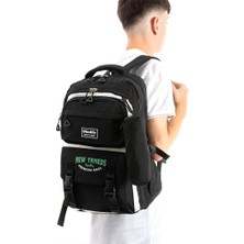 Baginn Ventis Unisex Kalemlikli Okul Çantası Lise Ortaokul 2'li Set Sırt Çantası 43*30 cm Çok Cepli Vnt7-A