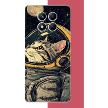 Aksesuarist Redmi Note 14 Pro 5g Uyumlu Astronot Kedi Baskılı Silikon Kılıf
