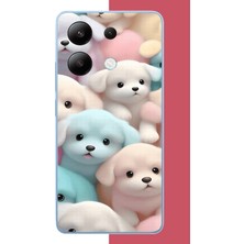 Aksesuarist Redmi Note 13 4g Uyumlu Sevimli Renkli Köpek Baskılı Silikon Kılıf