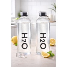 H2O Borosilikat Cam Matara Suluk 1 Litre x 2 Adet